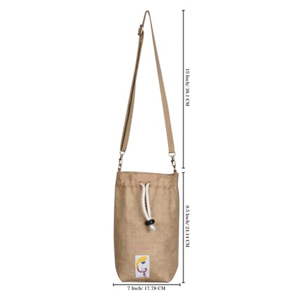 Eco-Friendly Handmade Jute Water Bottle Bag - Stylish and Sustainable Carrier with Adjustable Strap for Travel, Gym, and Outdoor Activities