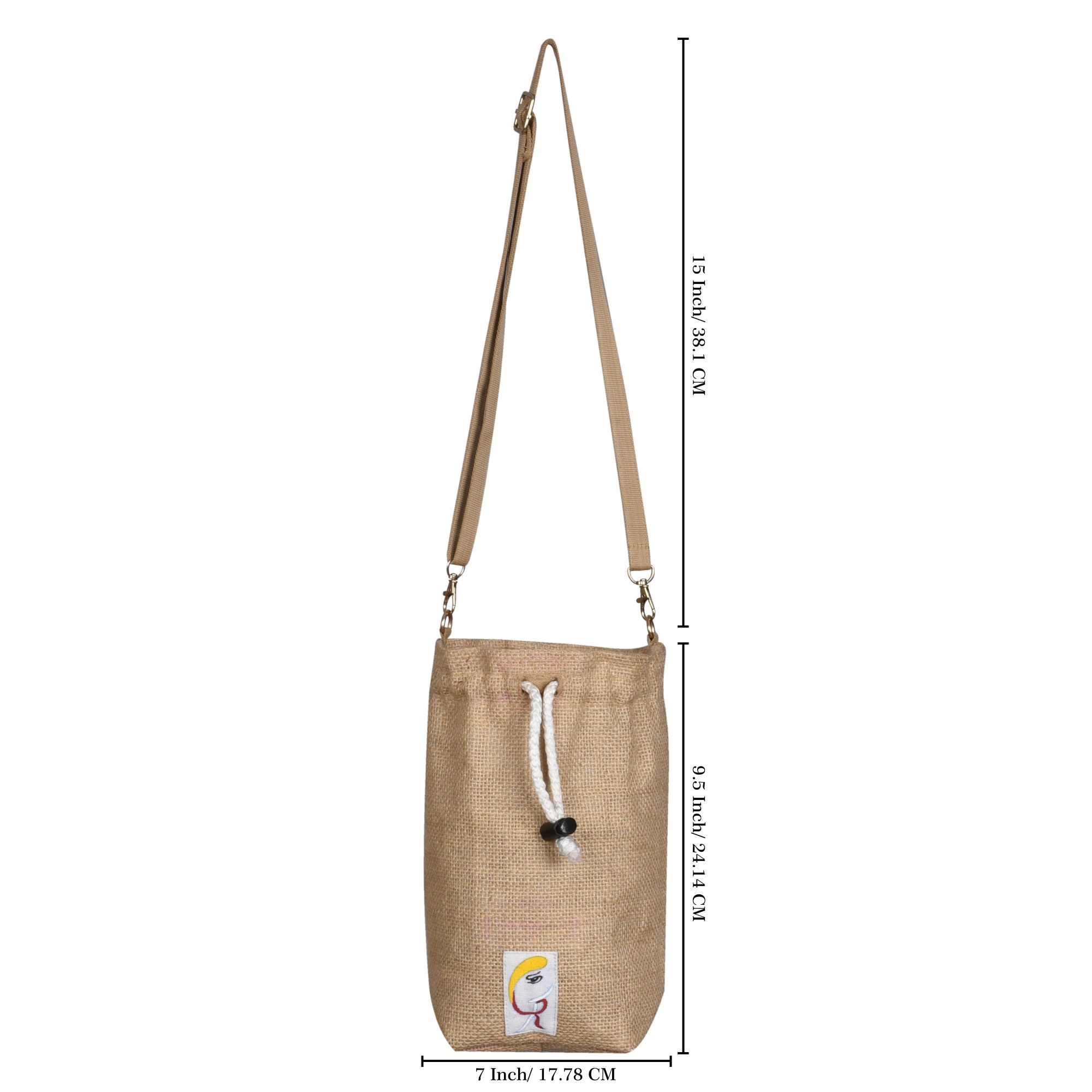 Eco-Friendly Handmade Jute Water Bottle Bag - Stylish and Sustainable Carrier with Adjustable Strap for Travel, Gym, and Outdoor Activities