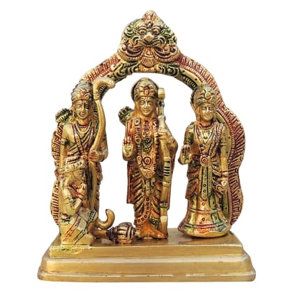Brass Ram Darbar God Idol Statue | Spiritual Puja Murti, Height : 7 Inch (BSMAS131 M)