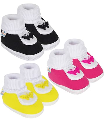 Neska Moda - MultiColor  Booties For Baby Boy & Baby Girl 6-12 Months ( Pack of 3 )