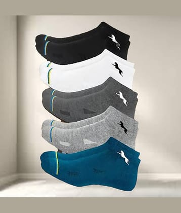 VAMEAR Pack of 5 Men's Cotton Blend Ankle Length Socks ( Multicolor )