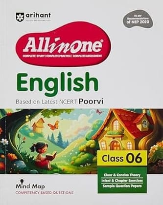 Arihant All In One English(Poorvi) Class 6th Based On POORVI Latest NCERT For CBSE Exams 2026 | Mind map | All type of Questions, MCQs, Extract Based, VSA, SA & LA Paperback � 12 March 2025 [Paperback] arihant