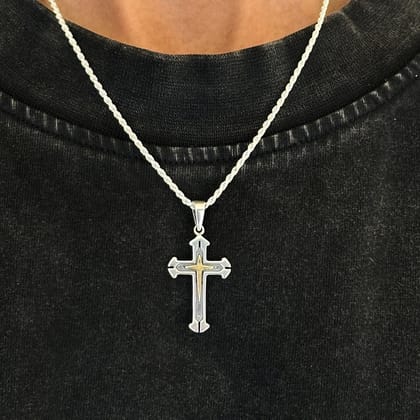 Filip Men's Silver 925 Cross Pendants-Gold Silver