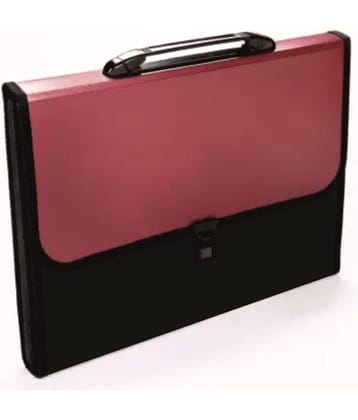 RAVARIYA GRAPHICS Expanding File Folder, Letter Size (Fits A4 Paper) - Red - with 13 Pockets