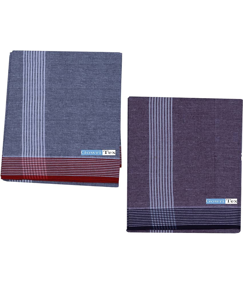 GOWRI TEX Cotton Men's Lungi Multicolor ( Pack of 2 )
