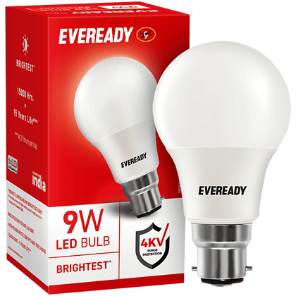 EVEREADY LED Bulb, 9W, Brightest Light, Surge Protection