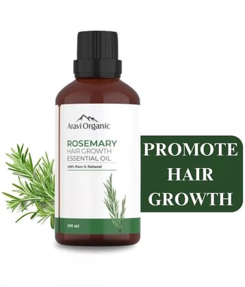 Aravi Organic 100 % Pure And Natural Rosemary Essential Oil for Hair Growth & Nourishment - 100 ml