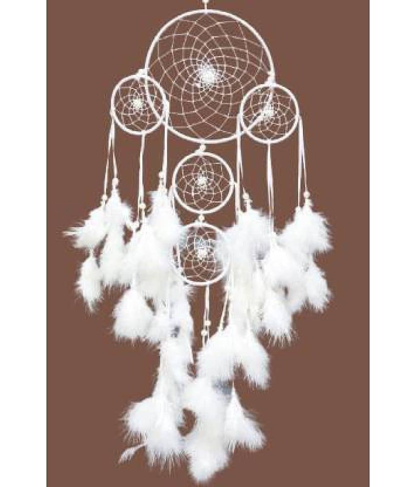new lucky Feather White Dream Catcher - Pack of 1 ( X cms )
