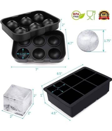 Anshri Ice Cube Ball Maker Black 2 Pcs