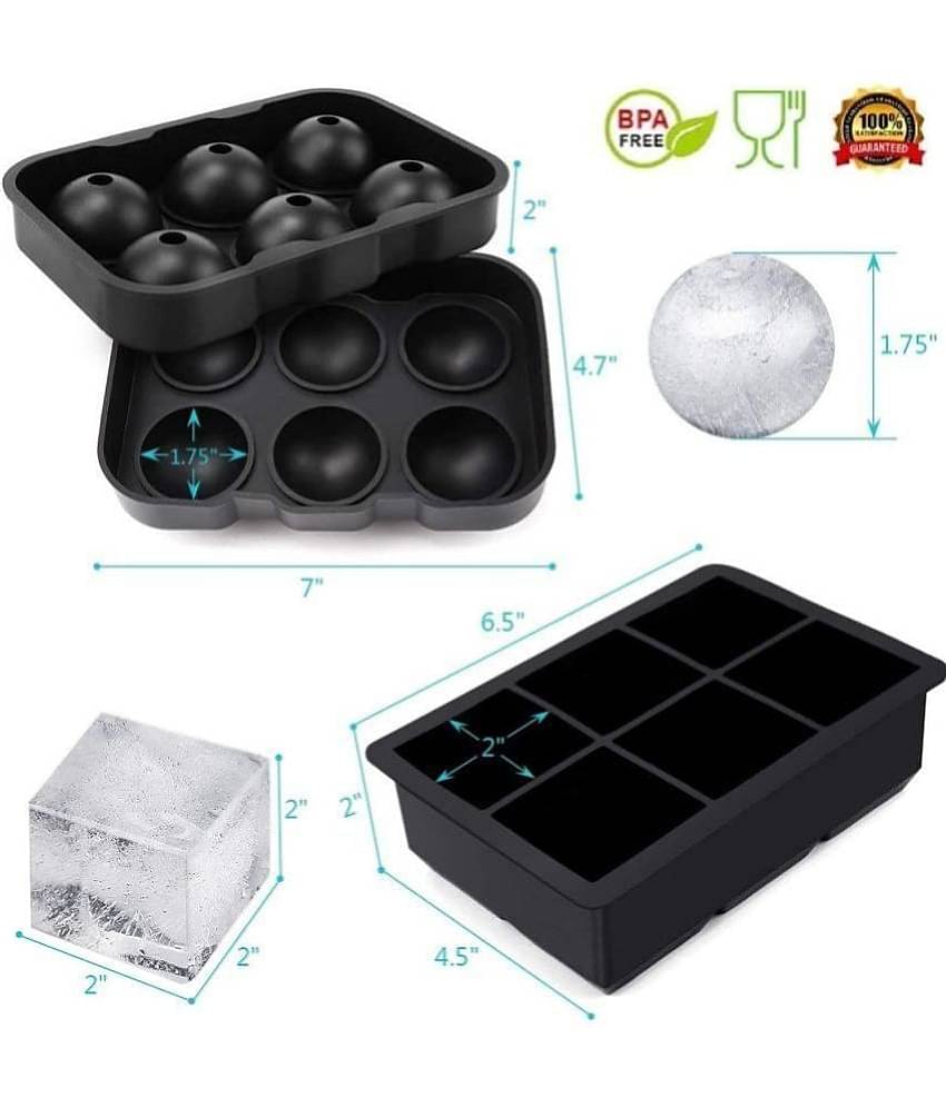 Anshri Ice Cube Ball Maker Black 2 Pcs