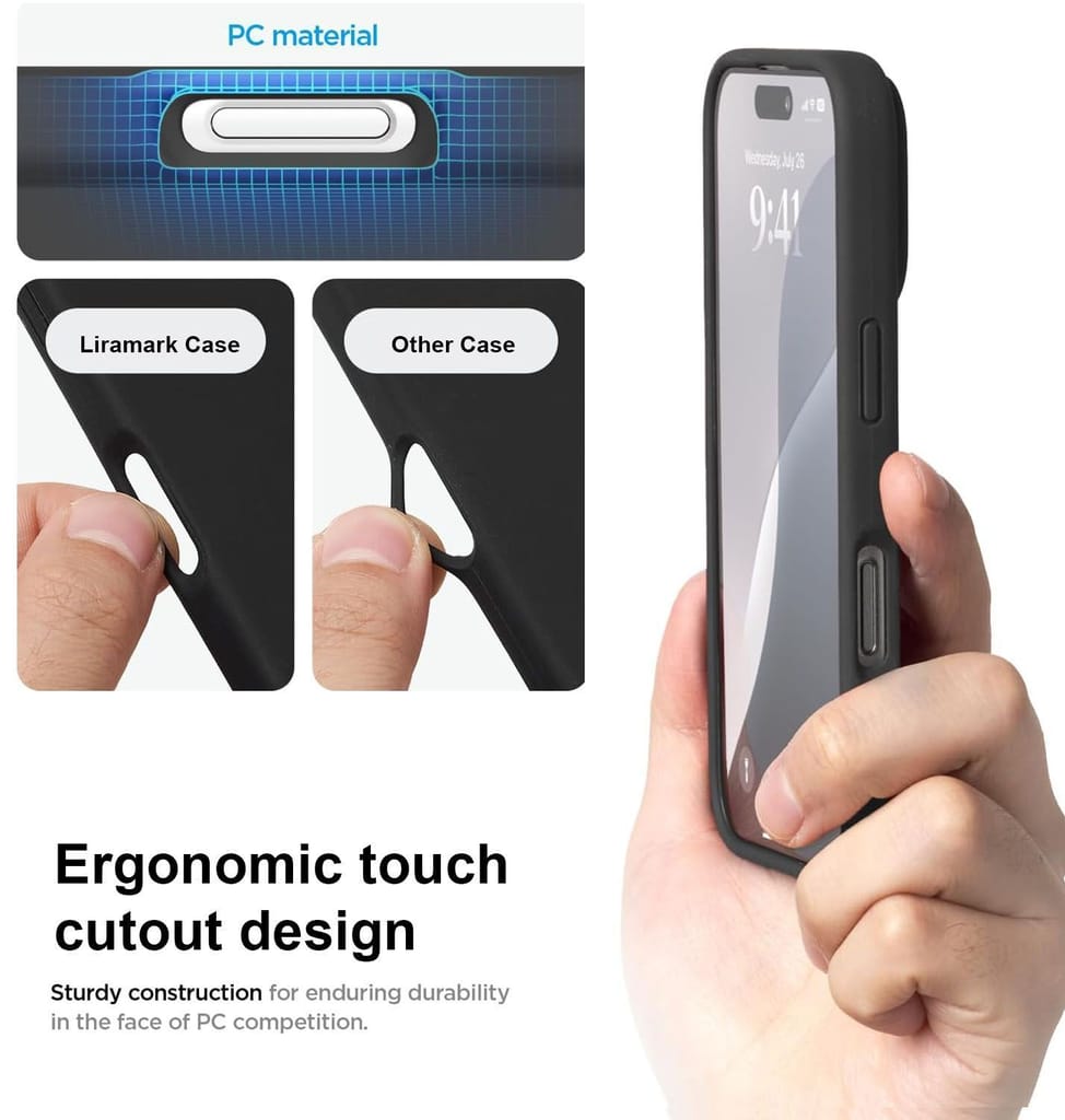 LIRAMARK Liquid Silicone Soft Back Cover Case for Apple iPhone 16 Plus