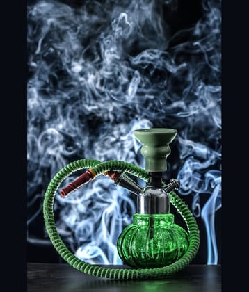 Fashion Bizz Green Color 9 inch Glass Hookah