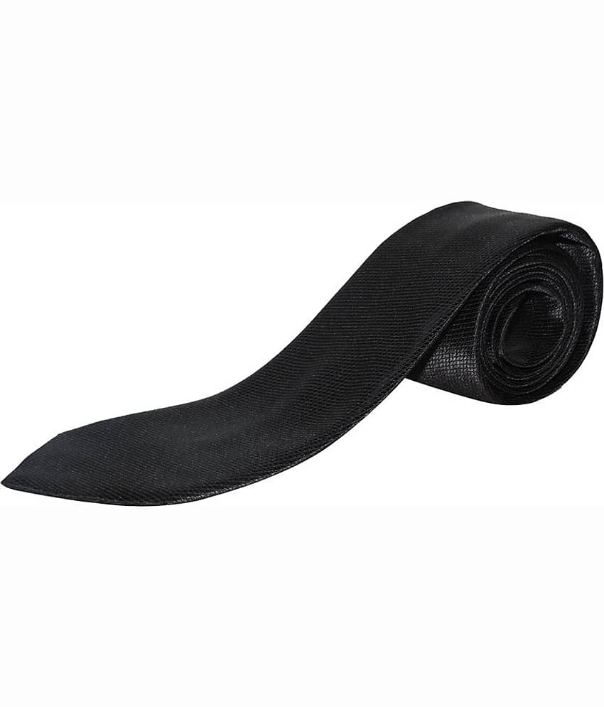 Greyon Black Polyester Formal Thin Tie