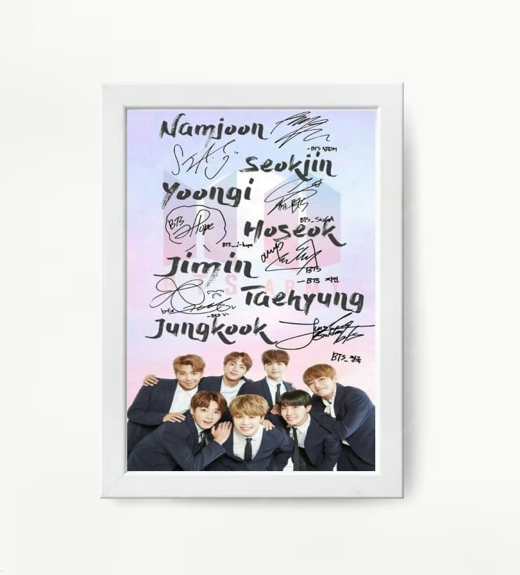 NOKKES Bts Army Bangtan Boy V suga J-Hope Jungkook Jin Jimin Rm 5X7 Inch Size Photo Frame Photo Home Office_EQW271