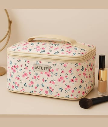 Astute Beige Makeup Pouch