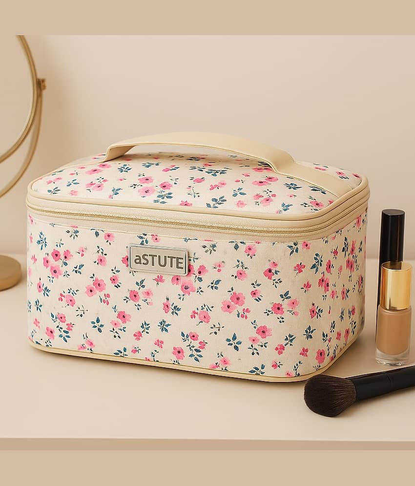 Astute Beige Makeup Pouch