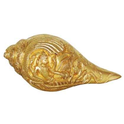 Brass Showpiece Shankh Statue, Height : 4 Inch (BSMAS579 A)