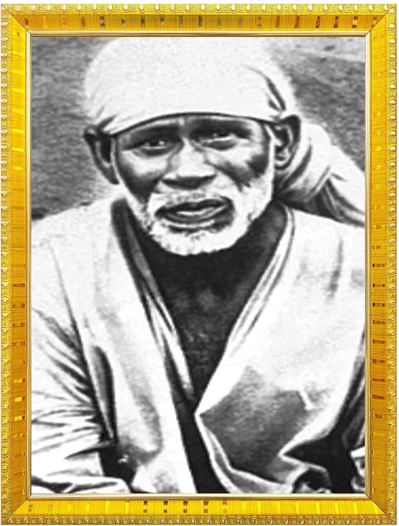 NOKKES Sai Baba Shirdi sai baba photo frame Golden 5X7 Inch Photo Frame_AQW6