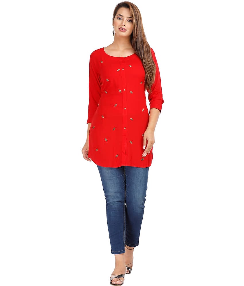 Rayon Short Kurti For Women (Pack of 1)