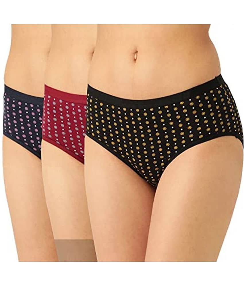 kaseera Pack of 3 Cotton Briefs For Women ( Multicolor2 )