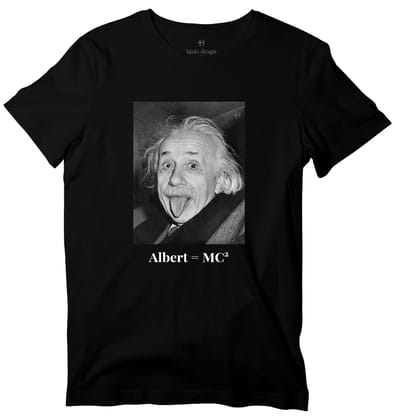 Albert Einstein T-shirt-36 - XS / Black - With Text