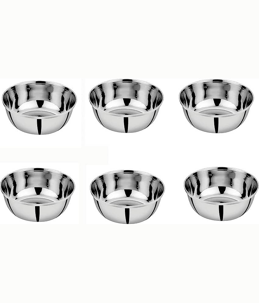 erum 6 Pcs Stainless Steel Silver Dessert Plate