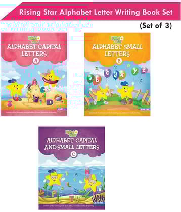 Rising Star Alphabet Capital & Small Letter Writing Practice Books Set for Kids| Set of 3| Ages 3-6 Years