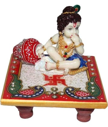 Fashion Bizz Laddo Gopal With Chowki Decorative Showpiece - 10 cm, Pack of 1