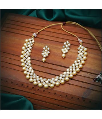 Sukkhi Alloy White Traditional Necklaces Set Choker