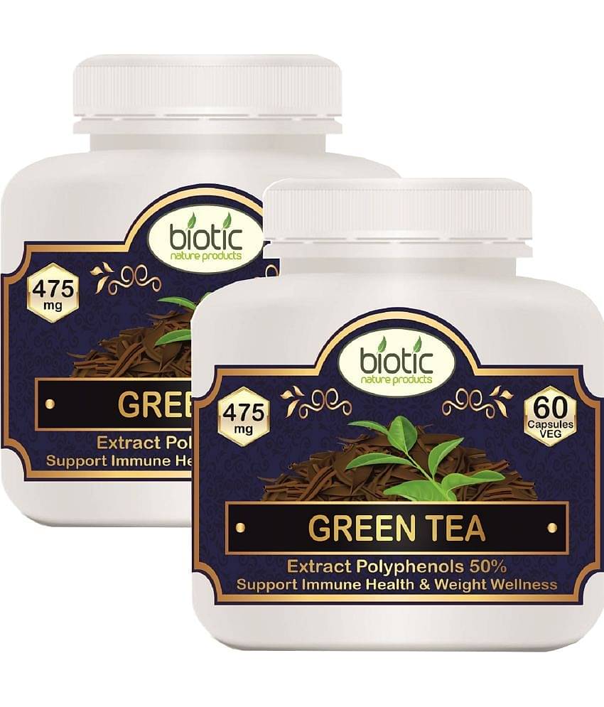 Biotic Green Tea Extract for Fat Burner 475 mg Veg Capsule 120 no.s Pack of 2