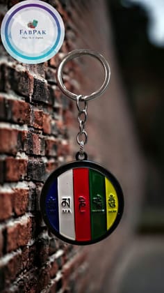 FABPAK Tibetan Julley Ladakh Om Mani Padme Hum Tibet Rotating Revolving Keychain