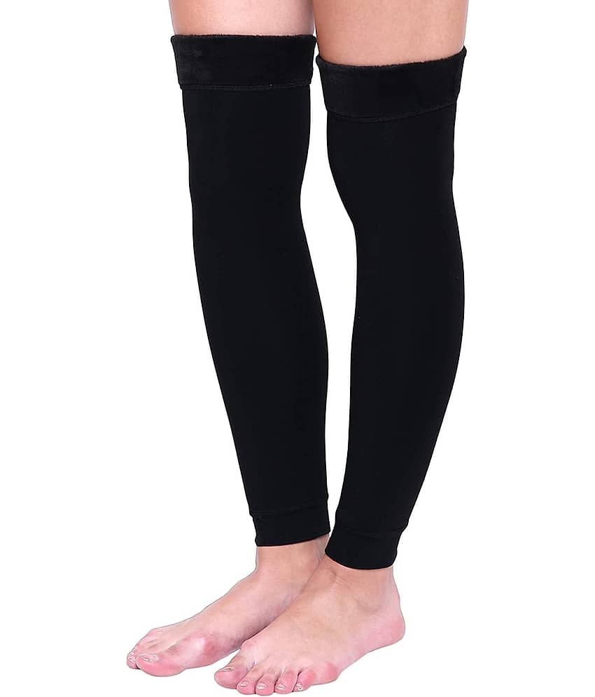 Infispace Pack of 1 Woollen Men's Solid Full Length Socks ( Black )