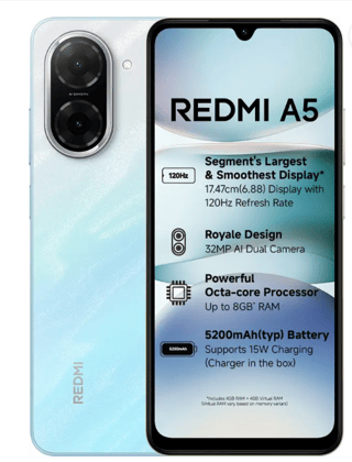Redmi A5 ( Pondicherry Blue,  4 GB) (128 GB RAM)