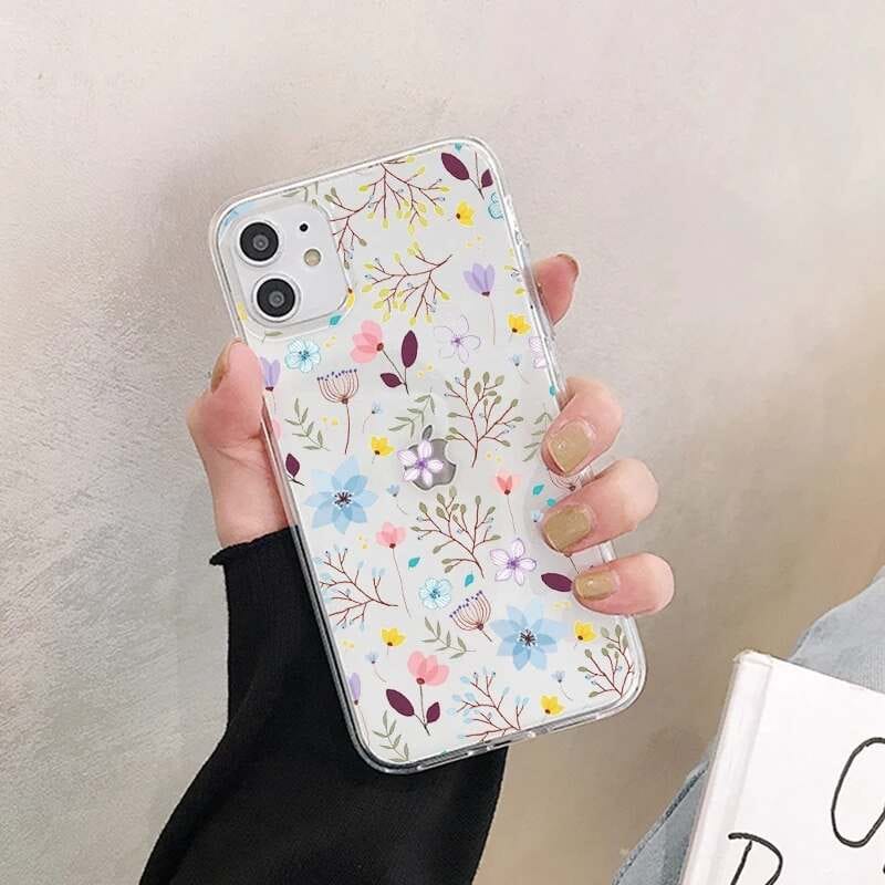 Floral Clear Custom Slim Soft Cases-Design 1