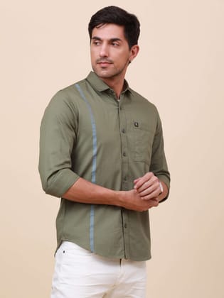 Evergreen Aura Olive Solid Shirt-S