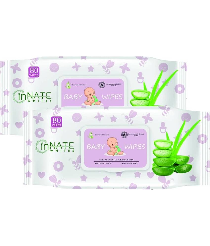 INNATE WHITES - Non Scented Wet wipes For Babies ( Pack of 2 )