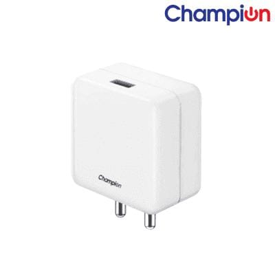 Champion 20W Charging Wall Adapter | High-Speed Charger for iPhone, Android & USB-C Devices (White)