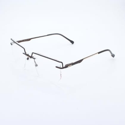 Lensoz Elite X Luxe Rimless Geometric 2 - Narrow - Deep Brown