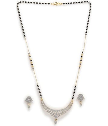 PUJVI Silver Mangalsutra Set ( Pack of 1 )