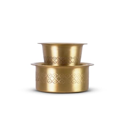 Brass Coffee Davara & Tumbler - Big-Engraved