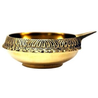 Astro- D Brass Diwali Diya Set of 2  Kuber Diya  Pooja Deepak  Oil Lamps, (Gold, Brass)