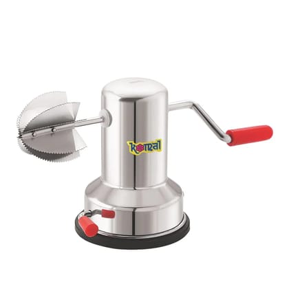 Komal Stainless Steel Coconut Scraper with Vacuum Base Super Deluxe | Silver