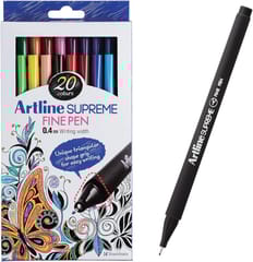 Artline Supreme Fine Pen | Unique Triangular Shape Grip Premium Range Fine Pen For Writing, Sketching, Hatching, Illustration On Paper, Card & Letters (20)