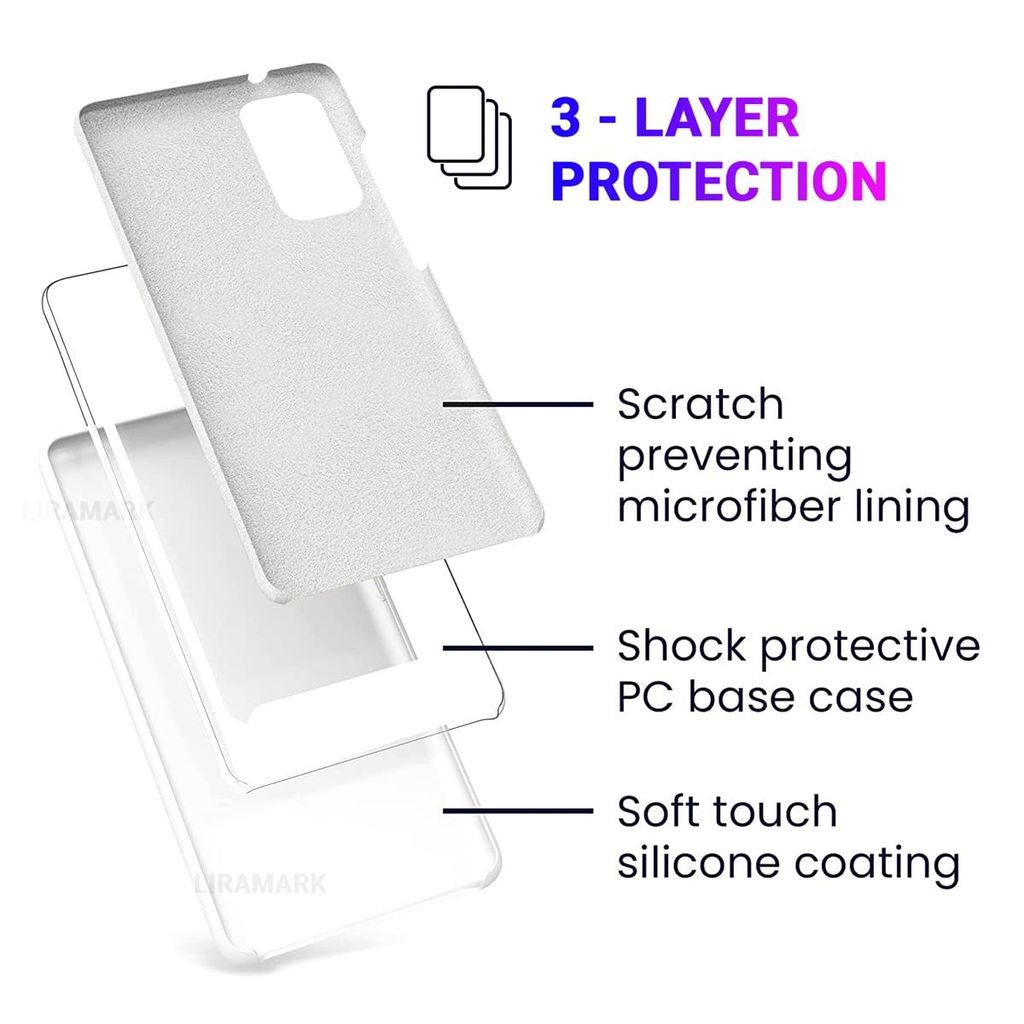LIRAMARK Liquid Silicone Soft Back Cover Case for Samsung Galaxy S20 Plus / S20 Plus 5G