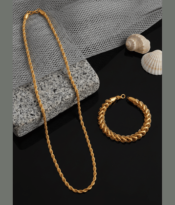MGSV Gold Plated Brass Chain ( Pack of 2 )