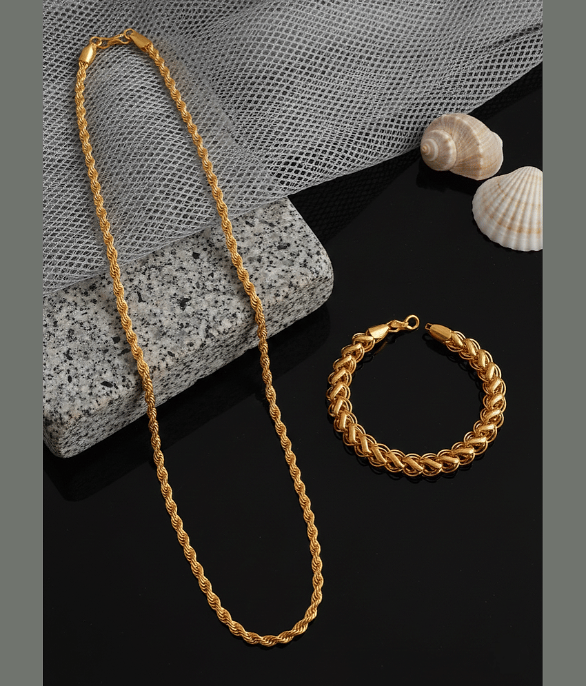 MGSV Gold Plated Brass Chain ( Pack of 2 )