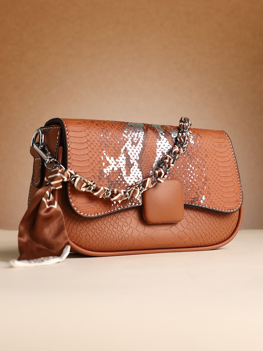 The Coilmark Curve Hand Bag - Terracotta Brown-Hand Bag
