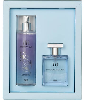 AND Ethereal Dreamer Eau De Perfume 50ML & Pretty Vogue Body Mist 200ML for Women Crafted by Ajmal