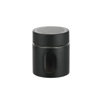 The Bean Co Roasters Mini Canister | 125 ML Capacity | Stainless Steel and Glass |Airtight Mini Coffee Canister (Black)