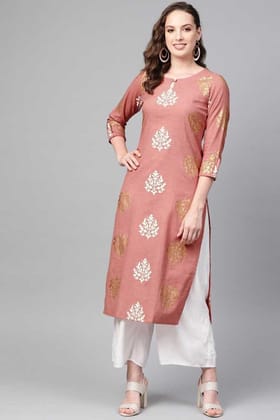 Women Pink Color Printed Daily Wear Kurti VCK1318
